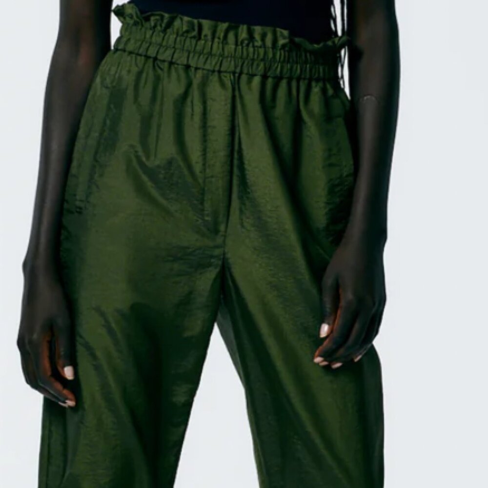 Tibi crispy nylon,  paper bag waist Felix joggers, S, excellent condition, $110.